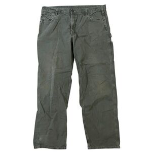 Carhartt Loose Fit Duck Pants Mens 42x34 B159 DMS Triple Stitched Leather Tag